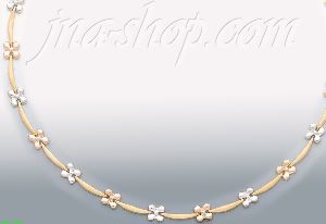 14K Gold 3Color Stampato Necklace 17"