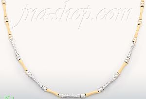 14K Gold Fancy CZ Designs Necklace 17"