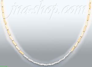 14K Gold Fancy CZ Designs Necklace 17"