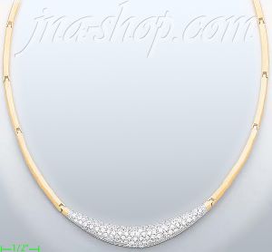 14K Gold Fancy CZ Designs Necklace 17"
