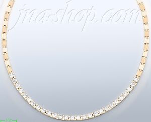 14K Gold Fancy CZ Designs Necklace 17"