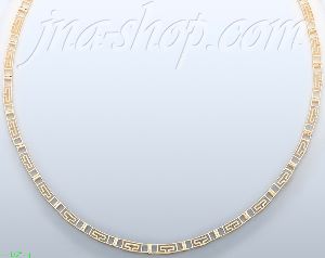 14K Gold Fancy CZ Designs Necklace 17"