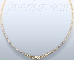 14K Gold Fancy CZ Designs Necklace 17"