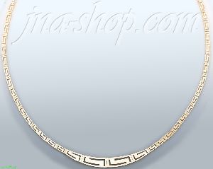 14K Gold Fancy CZ Designs Necklace 17"
