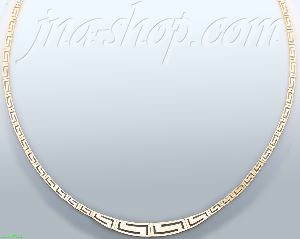 14K Gold Fancy CZ Designs Necklace 17"