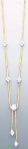 14K Gold Fancy CZ Designs Necklace 17"