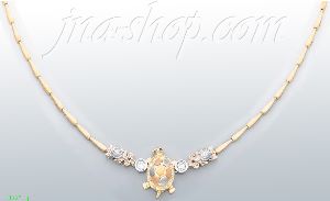 14K Gold Turtle Designs Necklace 17"