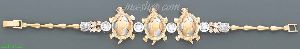 14K Gold Turtle Designs Bracelet 7.25"