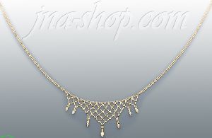 14K Gold Fancy Designs Necklace 17"