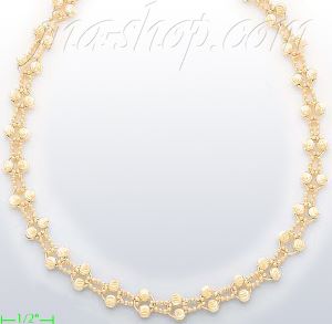 14K Gold Fancy Designs Necklace 17"
