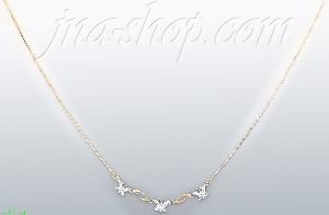 14K Gold Butterflies Light Fancy Necklace 17"