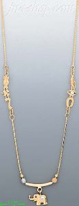 14K Gold Elephant Light Fancy Necklace 17"