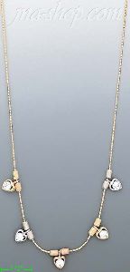 14K Gold Hearts Light Fancy Necklace 17"