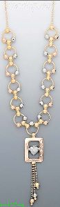 14K Gold Heart Light Fancy Necklace 17"