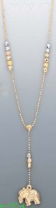 14K Gold Elephant Light Fancy Necklace 17"