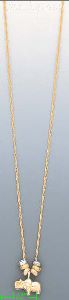 14K Gold Elephant Light Fancy Necklace 17"