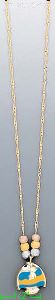 14K Gold Enamel Angel Fish Light Fancy Necklace 17"