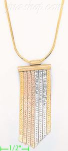 14K Gold Dangling Designs Necklace 17"
