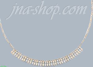 14K Gold 3Color Gypsy & Fancy Necklace 17"