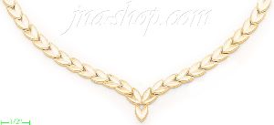 14K Gold Dia-cut Designs Necklace 17"