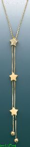 14K Gold Fancy CZ Necklace 17in Adjustable