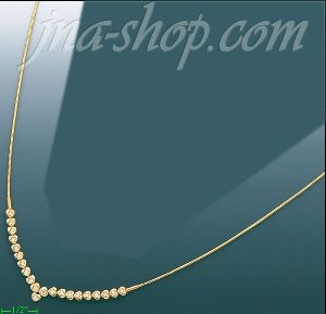 14K Gold Fancy CZ Necklace 17"