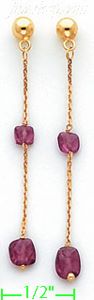 14K Gold Fancy Colored Stone Sets Earrings