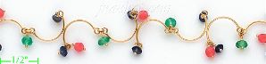 14K Gold Fancy Colored Stone Sets Bracelet 7.25"