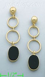 14K Gold Fancy Onyx Set Earrings