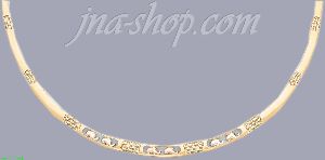 14K Gold 3Color Fancy Necklace 17"