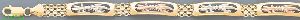 14K Gold 3Color Fancy Bracelet 7.25"