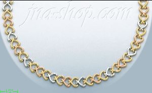 14K Gold 3Color Stampato Necklace 17"