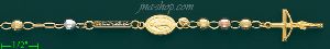 14K Gold Rosary Bracelet 7.5"