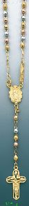 14K Gold Rosary Necklace 17"