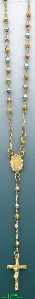 14K Gold Rosary Necklace 17"