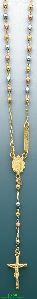 14K Gold Rosary Necklace 17"