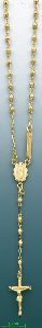 14K Gold Rosary Necklace 17"