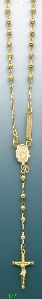 14K Gold Rosary Necklace 17"