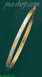 14K Gold Fancy Hollow & Flexible Bangle