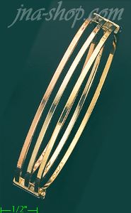 14K Gold Italian 3Color Bangle