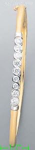 14K Gold Fancy CZ Bangle