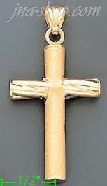 14K Gold Italian Fancy Cross Charm Pendant