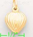 14K Gold Heart Italian Charm Pendant