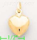 14K Gold Heart Italian Charm Pendant