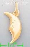 14K Gold Moon Italian Charm Pendant