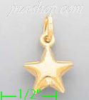 14K Gold Star Italian Charm Pendant