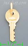 14K Gold Key Italian Charm Pendant