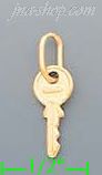 14K Gold Key Italian Charm Pendant