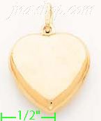 14K Gold Heart Italian Charm Pendant