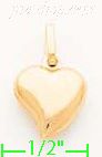 14K Gold Heart Italian Charm Pendant